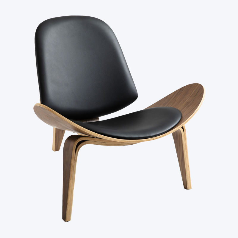 Krzesło muszlowe na trzech nogach drewniane krzesło typu counge GK87